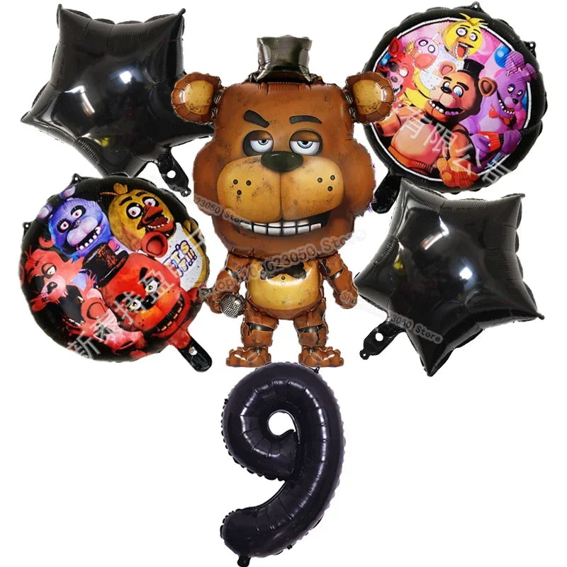 Five Nights At Freddys Birthday Decorative Balloon Anime FNAF Ballons Numbers Balloons Cute Party Decorations Photographic Props