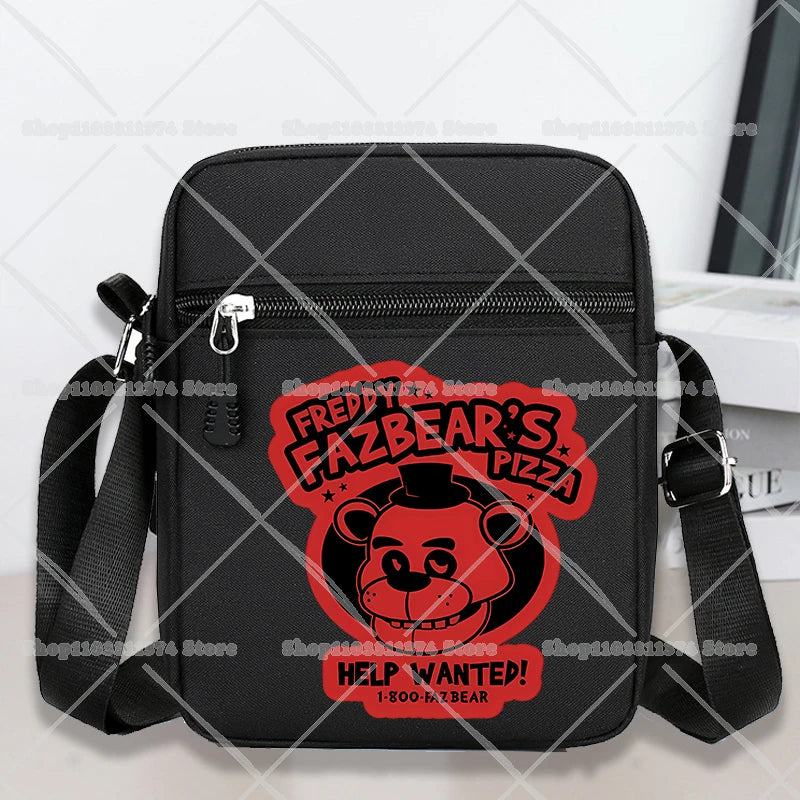 Five Nights At Freddys Single Shoulder Bags Anime FNAF Oxford Crossbody Bag Cartoon Fashion Simple Phone Messenger Bag Boys Gift