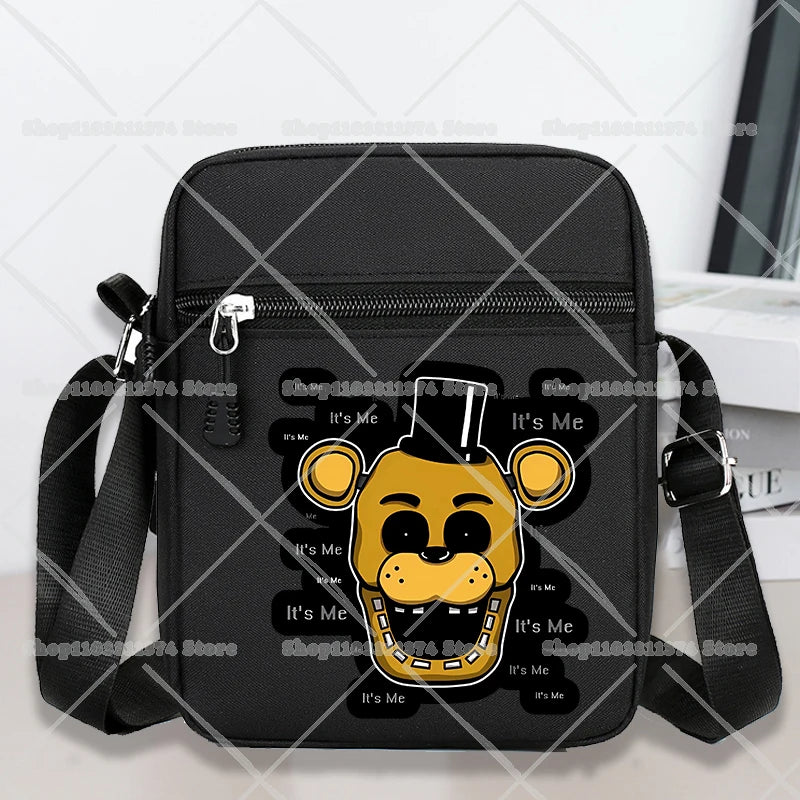 Five Nights At Freddys Single Shoulder Bags Anime FNAF Oxford Crossbody Bag Cartoon Fashion Simple Phone Messenger Bag Boys Gift