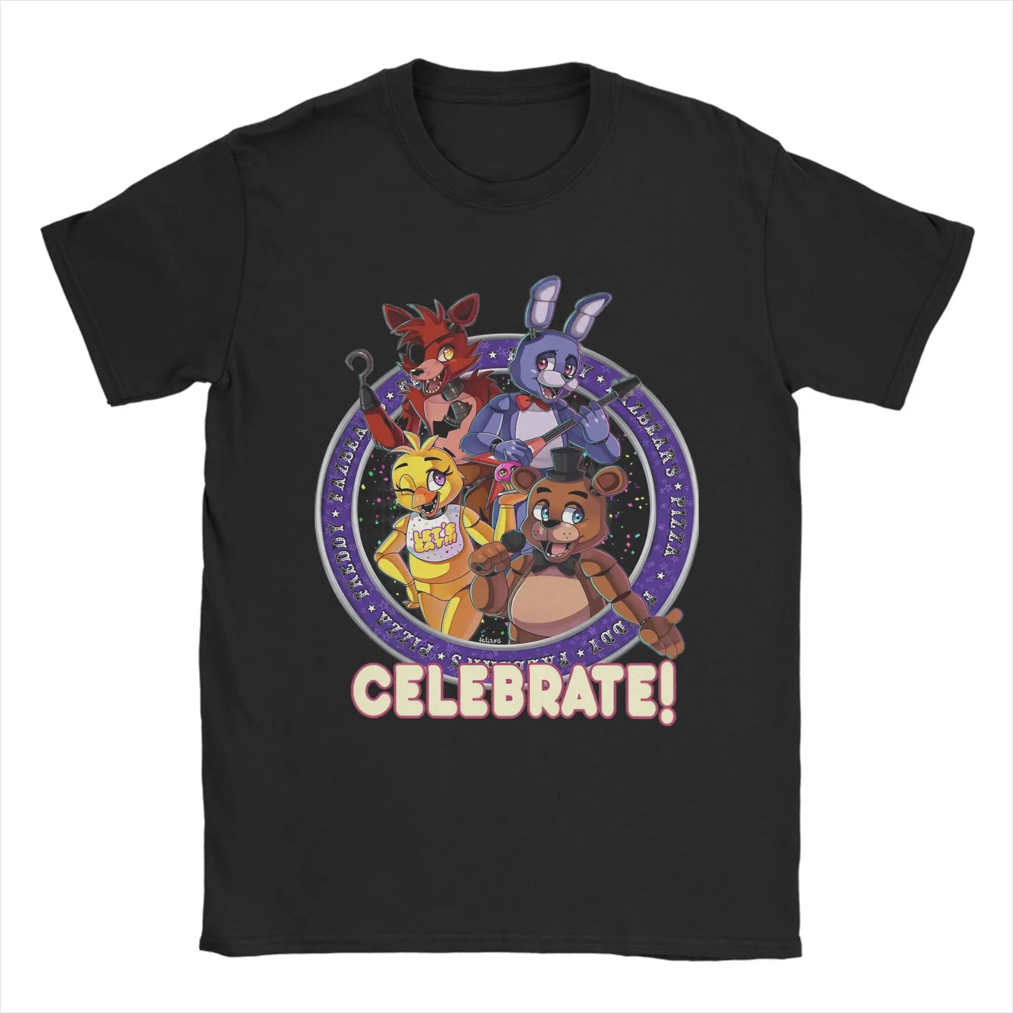 FNAF At Freddys Men's Humorous T-shirt Round Neck T-shirt Short Sleeve Top Casual T-shirt