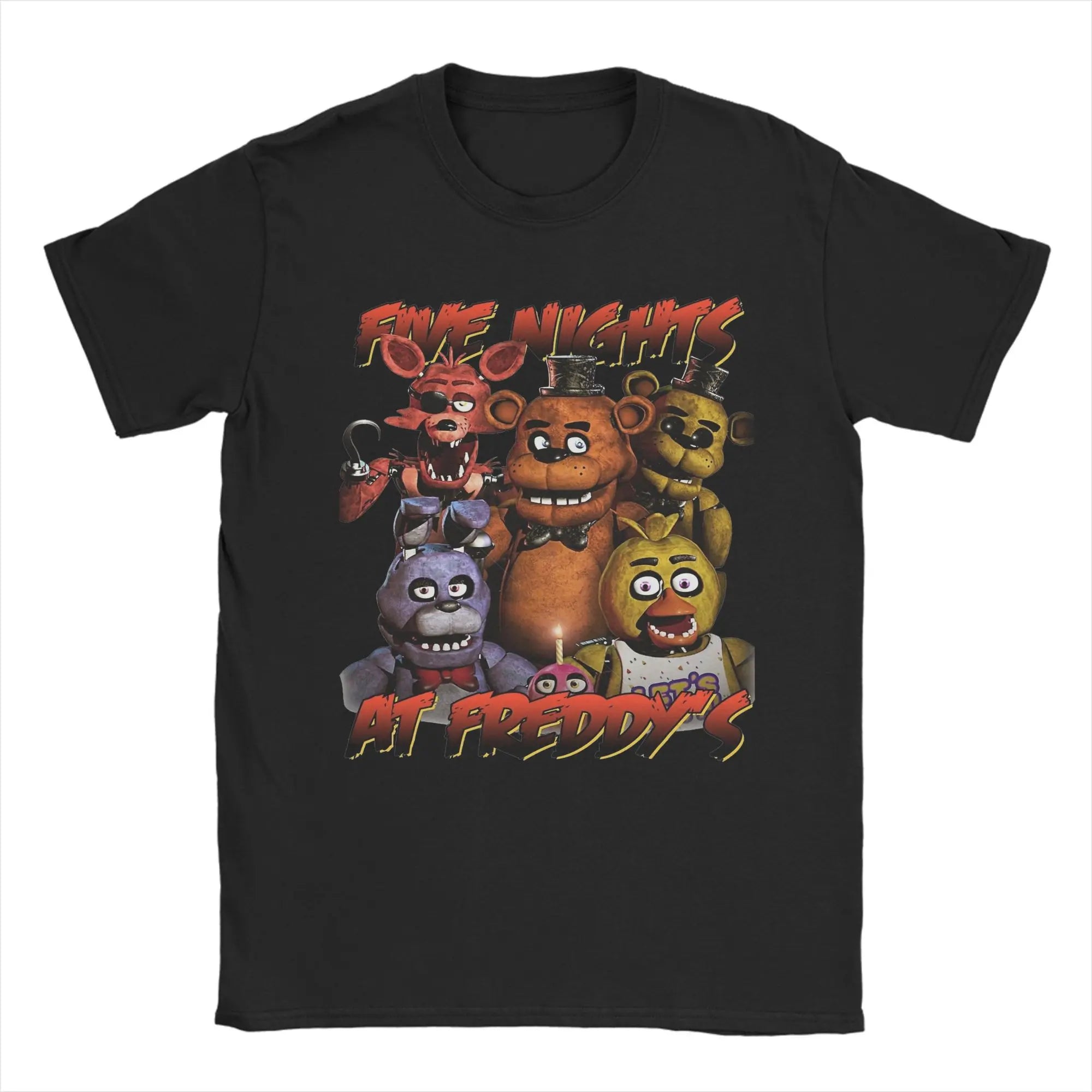 FNAF At Freddys Men's Humorous T-shirt Round Neck T-shirt Short Sleeve Top Casual T-shirt