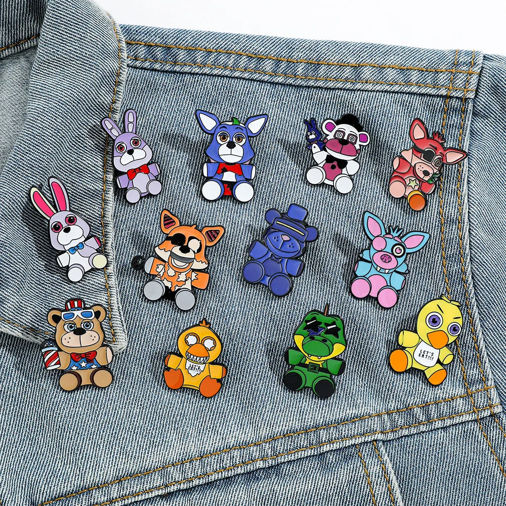 Five Nights At Freddys Enamel Pins Kids Fnafs Cute Brooches for Women Bags Decoration Children Clothes Badge Classic Toys Gift