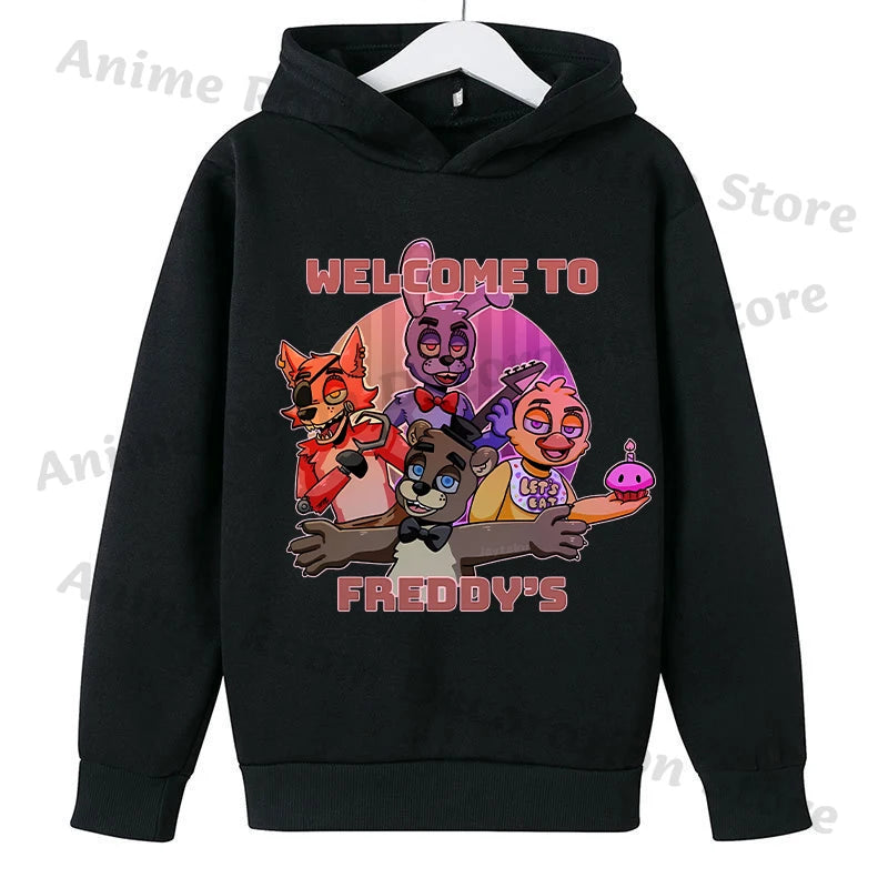 Five Nights At Freddy Hoodie for Children FNAF Anime Cartoon Cute Hooded Sweatshirt Boys Girls Autumn Fashion Sports Hoodies
